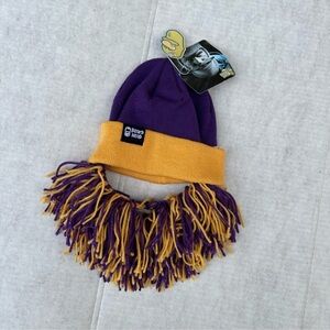 Minnesota Vikings purple & gold bead head beanie cap hat